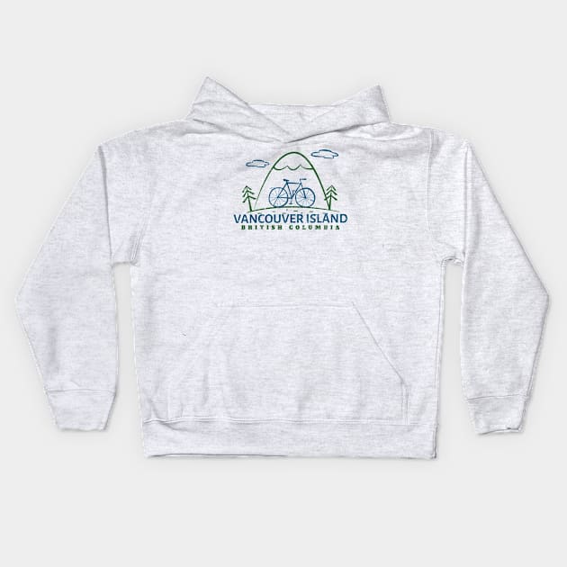 Vancouver Island Biking Kids Hoodie by Mountain Morning Graphics